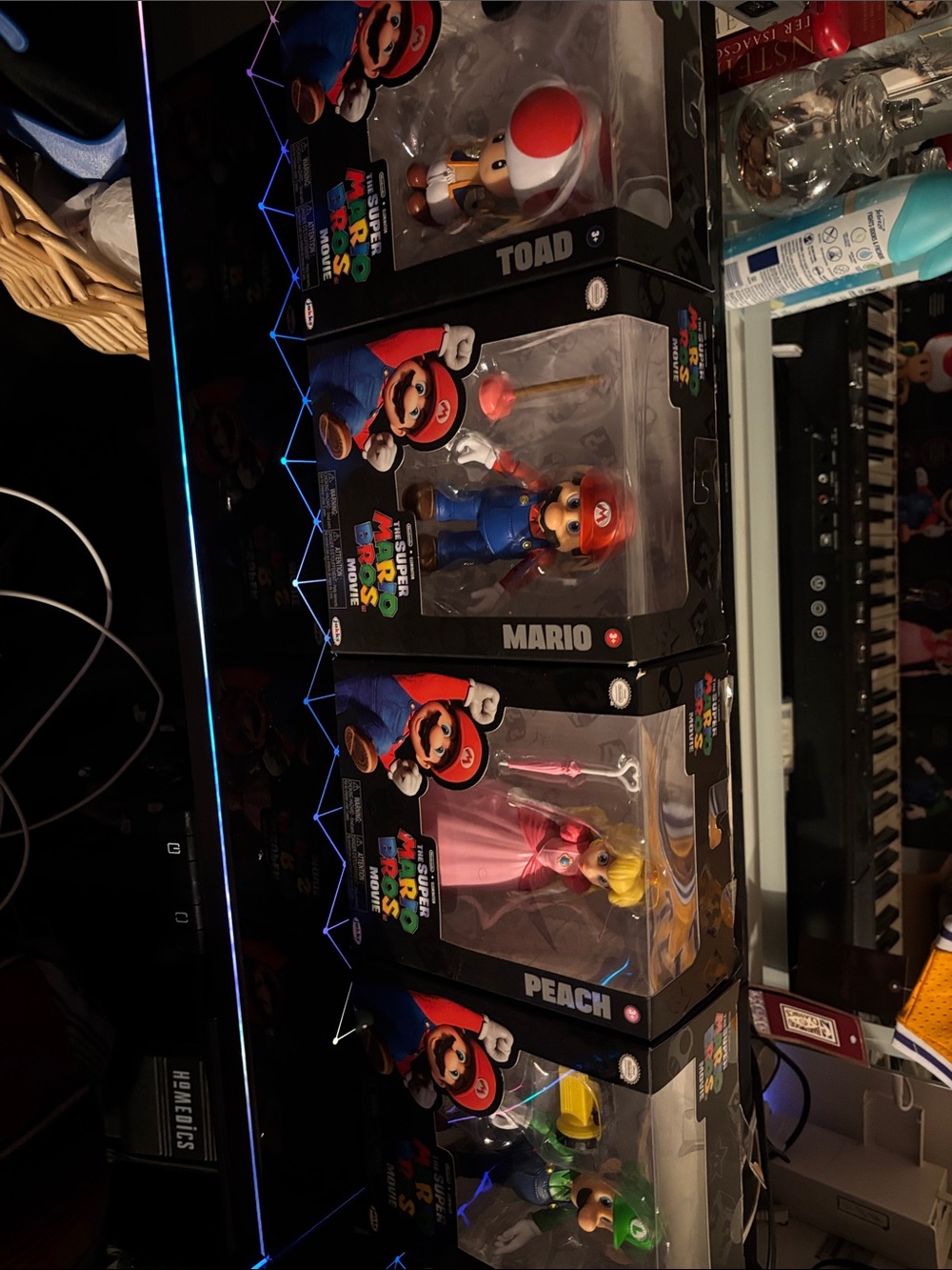 Super Mario Action Figure - Mario, Peach, Toad, Luigi (Multi-Color)